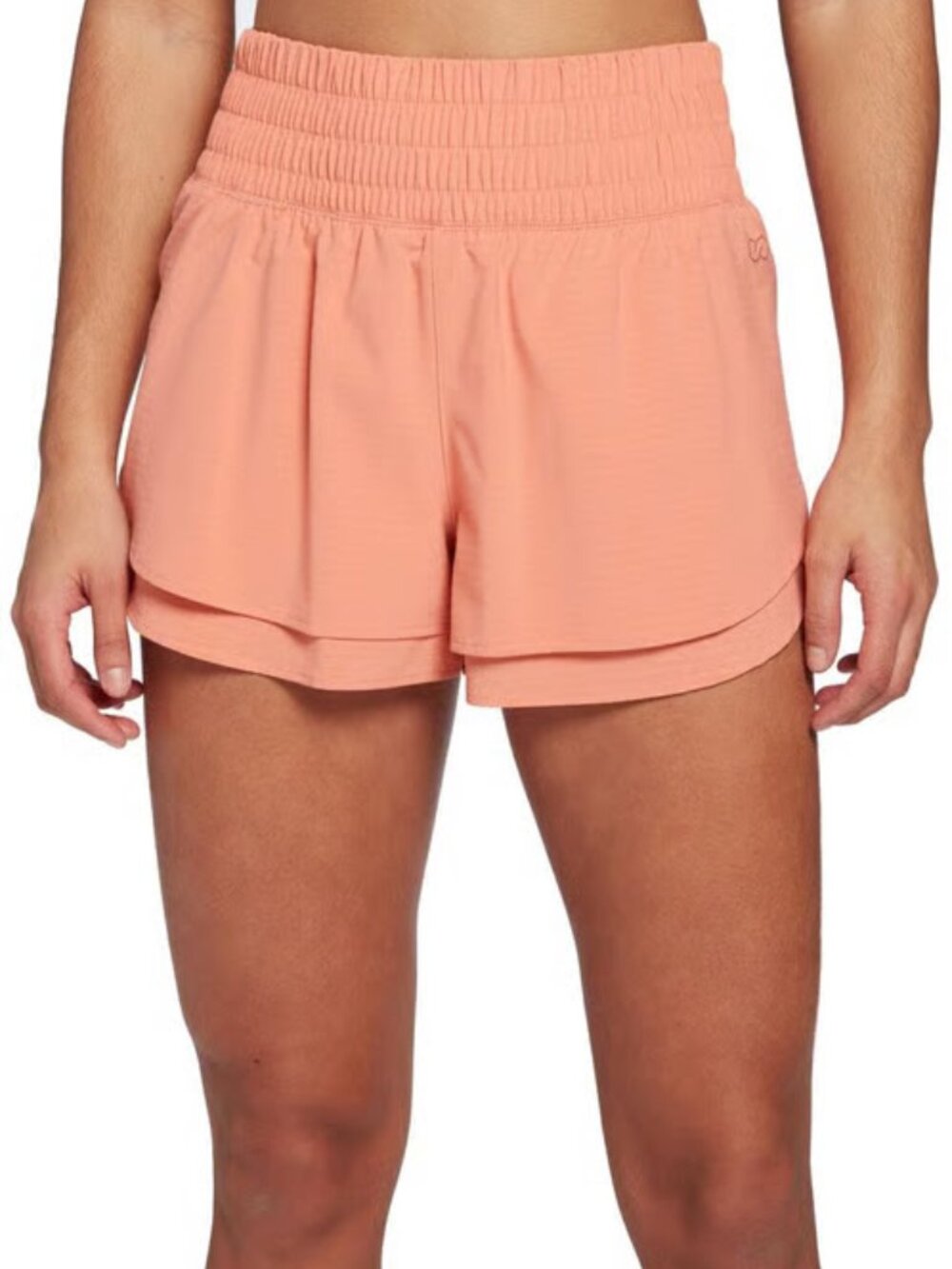 CALIA Coral Peach High Rise Athletic Running Shorts Built-In Liner Size Small